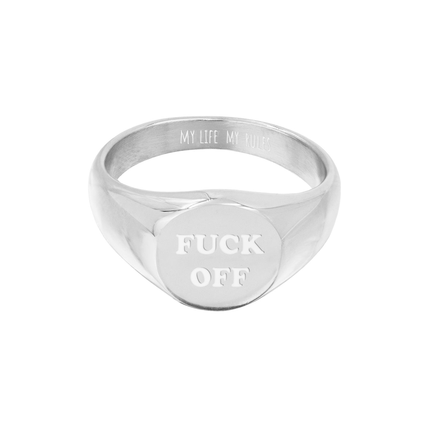 FUCK OFF Ring Silver