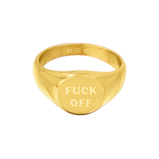 FUCK OFF Ring Gold